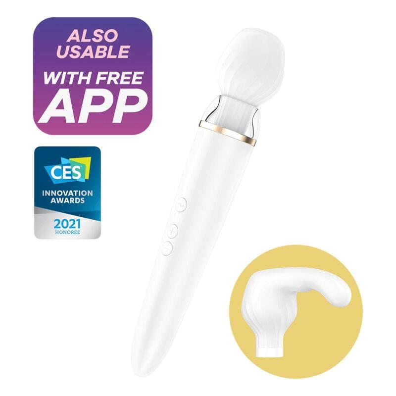 Massager Double Wand-er with APP White