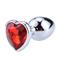 Red Scarlet S Anal Plug with Heart Jewel