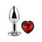 Red Scarlet L Anal Plug with Heart Jewel