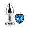 Blue Sapphire L Anal Plug with Heart Jewel