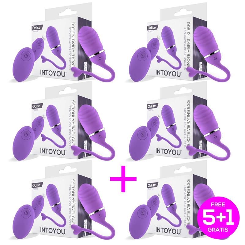 Pack 5+1 Odise Remote Vibrating Egg USB Purple