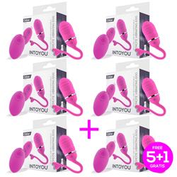 Pack 5+1 Remote Vibrating Egg Odise USB Pink