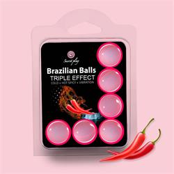 Set 6 Brazilian Balls Triple Effect (Heat, Cold and Vibration)