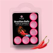 Set 6 Brazilian Balls Triple Efecto (Calor, Frio y Vibración)