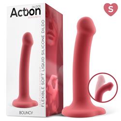 Bouncy Dildo Silicona Líquida Hiper Flexible 6.5" - 16.5 cm Talla S Burgundy