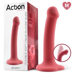 Bouncy Dildo Silicona Líquida Hiper Flexible 7" - 18 cm Talla M Burgundy