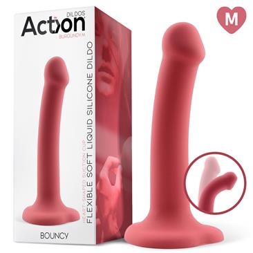 Bouncy 7" Flex Liquid Silicone Dildo Burgundy M