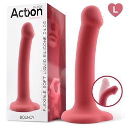 Bouncy Liquid Silicone Dildo Hiper Flexible 7.5" - 19 cm Size L Burgundy