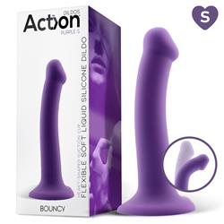 Bouncy Liquid Silicone Dildo Hiper Flexible 6.5" - 16.5 cm Size S Purple