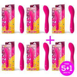 Pack 5+1 Sugar Fuchsia Vibrator USB Silicone