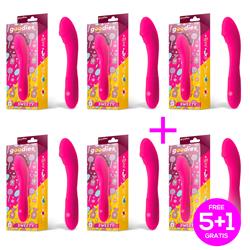 Pack 5+1 Sweety Fuchsia Vibrator USB Silicone