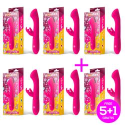 Pack 5+1 Cotton Fuchsia Vibrator USB Silicone