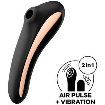 Dual Kiss Black Air Pulse Vibrator Cl32