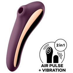 Dual Kiss Wine Red Air Pulse Vibrator Cl32