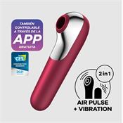Dual Love Vibe and Sucker with Air Pulse Red