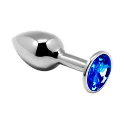 Blue Mini Metal Butt Plug Anal Pleasure L