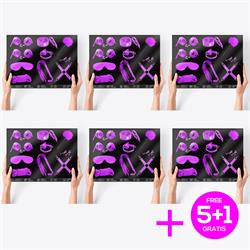 Pack 5+1 Bondage Set with 10 Pieces Purple clave