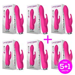 Pack 5+1 Couby Silicone Rabbit Pink Vibrator