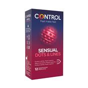 Preservativos con Estrias Sensual Dots and Lines 12 unidades