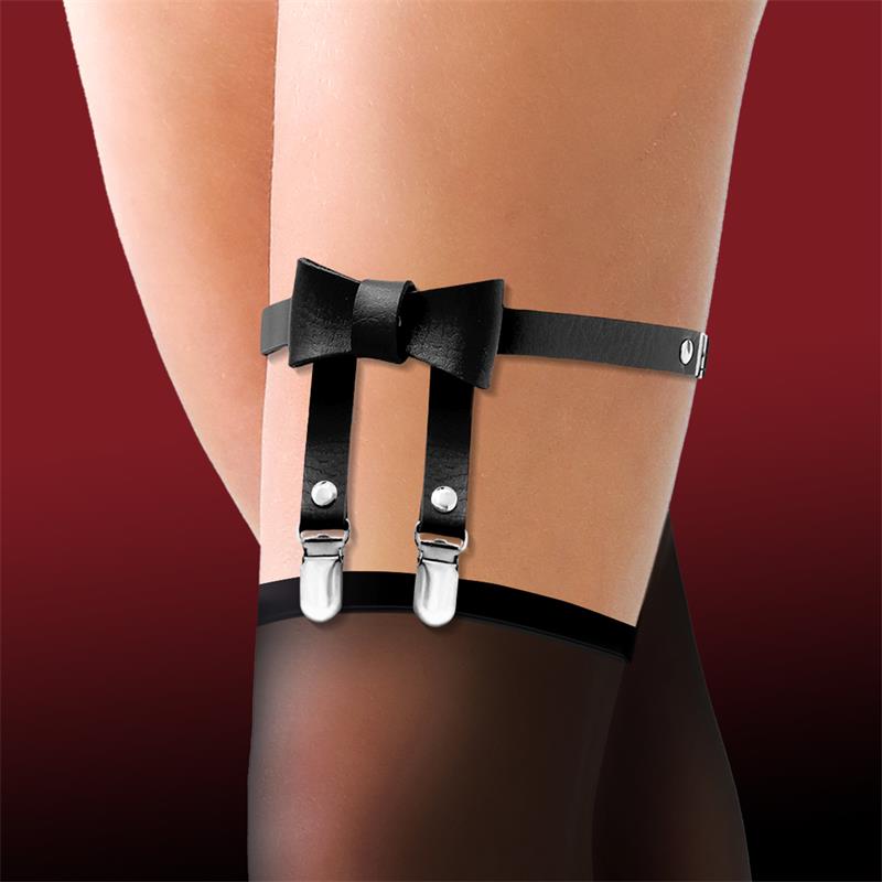 Garter with Bow Tie Vegan Leather One Size
