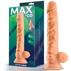 Clint Realistic Dildo 9.5" w/ Balls & Suction Cup