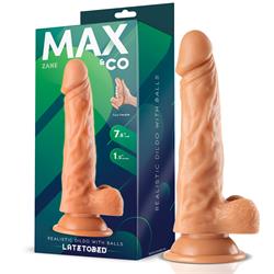 Zane Dildo Realista con Testículos Natural 7,6" - 19.5 cm