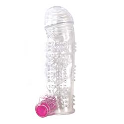 Textured Penis Sleeve with Vibration Clear