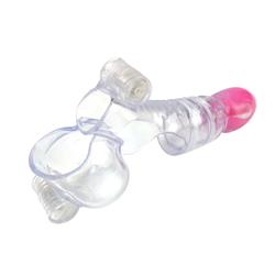 Clear Vibrating Penis and Balls Sleeve