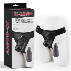 Vibrating Strap-on Harness with Hollow Dildo 7.5"