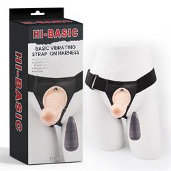 Vibrating Strap-on Harness with Hollow Dildo 7.5"