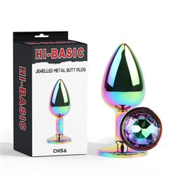 Jewelled Metal Butt Plug 2.7"