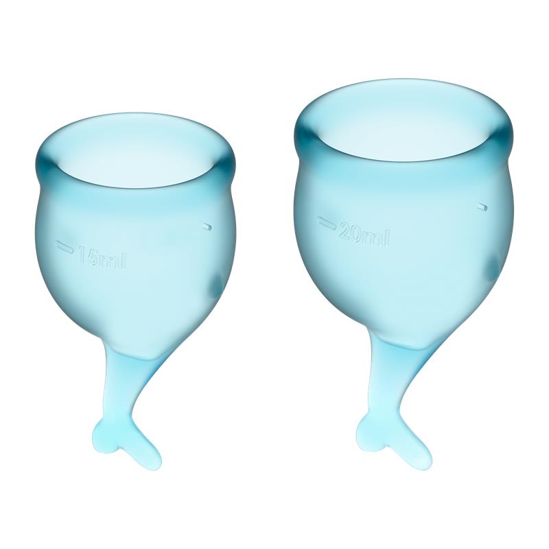 Feel Secure Menstrual Cup Light Blue Pack of 2