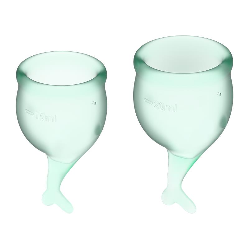 Feel Secure Menstrual Cup Light Green Pack of 2
