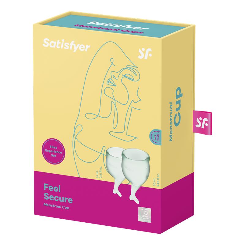Feel Secure Menstrual Cup Light Green Pack of 2
