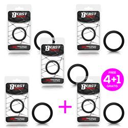 Pack 4+1 34 mm Liquid Silicone Cock Ring