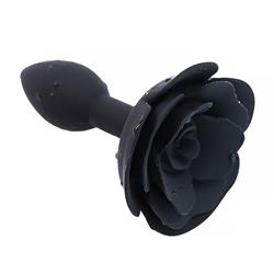 Rose Silicone Anal Plug Black