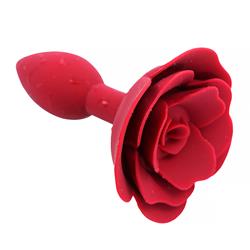 Rose Silicone Anal Plug Red