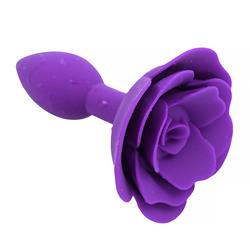 Rose Silicone Anal Plug Purple