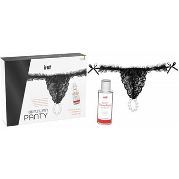 Black Brazilian Panty w/ Strawberry Slide Gel Cl21