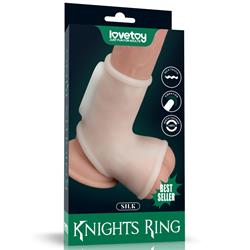 Vibrating Silk Knights Ring with Scrotum Sleeve ()