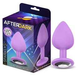 Sparkly S Lilac Silicone Anal Plug with Gem