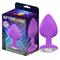 Sparkly M Violet Silicone Anal Plug with Gem