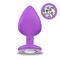 Sparkly M Violet Silicone Anal Plug with Gem