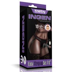 Vibrating Easy Strapon Set 7.0" Black