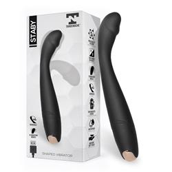 Staby Shaped Vibrator Rechargeable Black Silicone