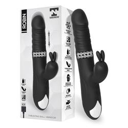 Robin Thrusting Ball Vibrator USB Silicone Black