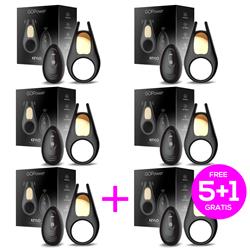 Pack 5+1 Keylo Cockring with Remote USB Silicone f