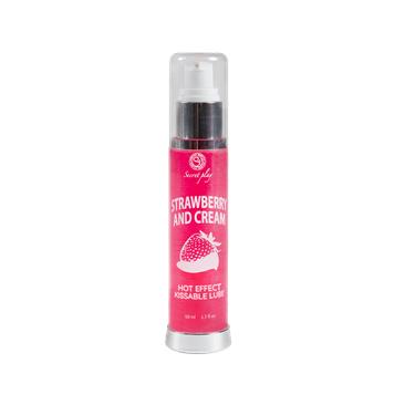 LUBRICANTE EFECTO CALOR FRESAS CON NATA, 50 ML.