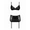 Blanita 3-piece Lace Suspender set - Black S/M