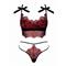 Redessia 2-piece Lace Bra Set - Red/Black S/M